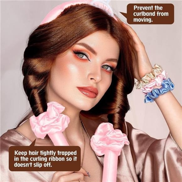 Heatless Curling Rod Headband with Scrunchies for Women - Picture 5 of 6